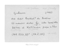 Grabowo. Files of Nur district in the Middle Ages. Files of Historico-Geographical Dictionary of Masovia in the Middle Ages