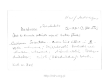 Przeździecko. Files of Nur district in the Middle Ages. Files of Historico-Geographical Dictionary of Masovia in the Middle Ages