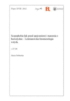 Scopophobia (lęk przed spojrzeniem) i marzenia o bezwstydzie - Leśmianowska fenomenologia wstydu