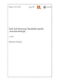 Szyfr, kod i konwencja. Staropolskie sposoby "mówienia mitologią"