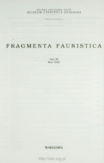 Fragmenta Faunistica - Strony tytułowe, spis treści - t. 38, nr. 1-25 (1995)