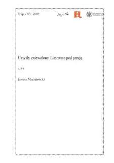 Umysły zniewolone. Literatura pod presją [Wstęp]