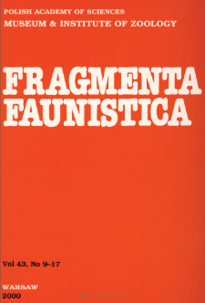 Fragmenta Faunistica - Strony tytułowe, spis treści - t. 43, nr. 9-17 (2000)