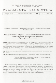 Four species of the ant genus Lasius F. new to Poland, with additions to the records for previously reported species (Hymenoptera, Formicidae)