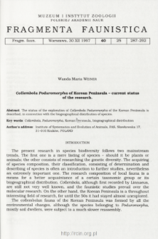 Collembola Poduromorpha of Korean Peninsula - current status of the research