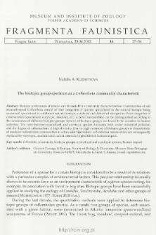 The biotopic group spectrum as a Collembola community characteristic