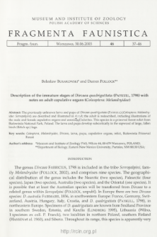 Description of the immature stages of Dircaea quadriguttata (Paykull, 1798) with notes on adult copulative organs (Coleoptera: Melandryidae)