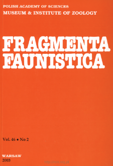 Fragmenta Faunistica - Strony tytułowe, spis treści - t. 46, nr. 2 (2003)