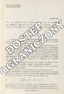 Sur une relation entre la façon de la mise en équation du problème physique et la notion des solutions généralisées des équations aux dérivées partielles du second ordre