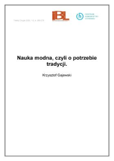 Nauka modna, czyli o potrzebie tradycji