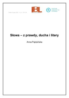 Słowa - z prawdy, ducha i litery