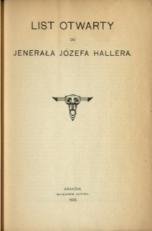 List otwarty do jenerała Józefa Hallera