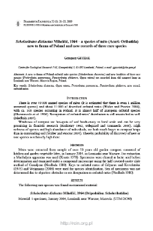 Scheloribates distinctus Mihelčič, 1964 - a species of mite (Acari: Oribatida) new to fauna of Poland and new records of three rare species