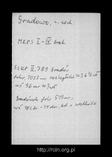 Gradów, now part of a village Wikcinek. Files of Sochaczew district in the Middle Ages. Files of Historico-Geographical Dictionary of Masovia in the Middle Ages