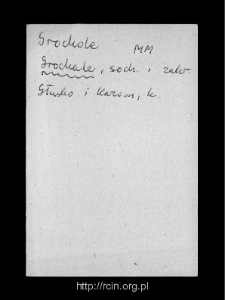 Stare Grochale. Files of Sochaczew district in the Middle Ages. Files of Historico-Geographical Dictionary of Masovia in the Middle Ages