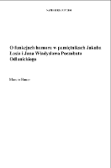 O funkcjach humoru w pamiętnikach Jakuba Łosia i Jana Władysława Poczobuta Odlanickiego