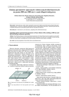 Changing optical and electrical parameters of laser diodes (LDs) emitting at 808 nm and 880 nm during continuous operation