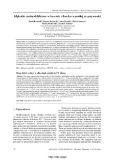 Deep defect centres in ultra-high-resistivity FZ silicon