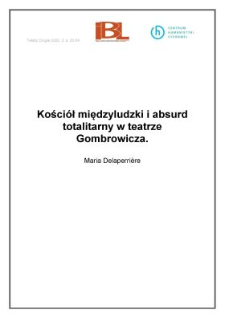 Kościół międzyludzki i absurd totalitarny w teatrze Gombrowicza