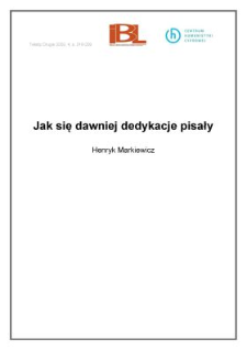 Jak się dawniej dedykacje pisały