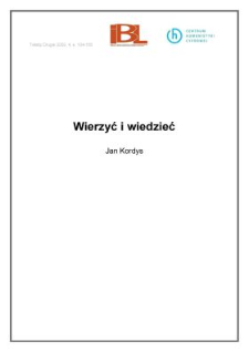 Wierzyć i wiedzieć