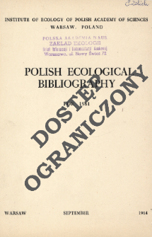 Polish Ecological Bibliography for 1961 (1964)