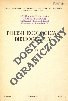 Polish Ecological Bibliography for 1963 (1966)