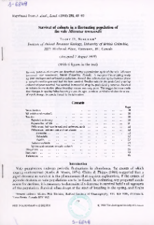 Survival of cohorts in a fluctuating population of the vole Microtus townsendii