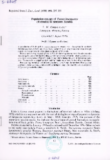 Population ecology of Tatera leucogaster (Rodentia) in southern Zambia