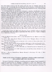 Studies on the reaction of Wood mice (Apodemus sylvaticus) to the normal treadle and a modified treadle in the Longworth trap