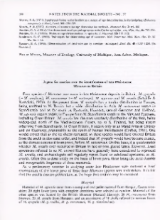 A plea for caution over the identification of late Pleistocene Microtus in Britain