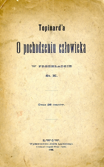 Topinard'a O pochodzeniu człowieka