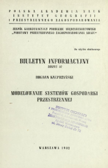 Modelowanie systemów gospodarki przestrzennej