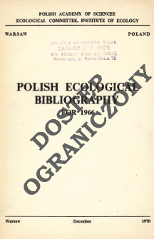 Polish Ecological Bibliography for 1966 (1970)