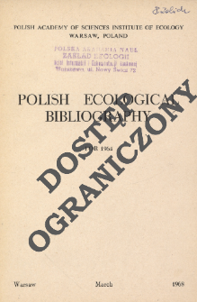 Polish Ecological Bibliography for 1964 (1968)