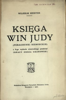 Księga win Judy : (porachunki niemieckie)