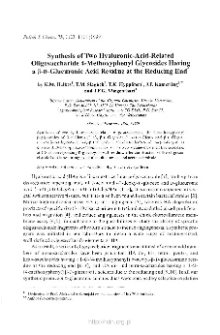 Synthesis of Two Hyaluronic-Acid-Related Oligosaccharide 4-Methoxyphenyl Glycosides Having a β-D-Glucuronic Acid Residue at the Reducing End