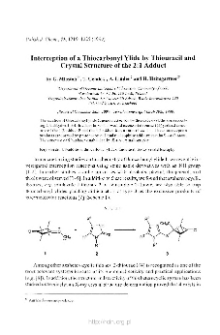 Interception of a Thiocaronyl Ylide by Thiouracil and Crystal Structure of the 2:1 Adduct