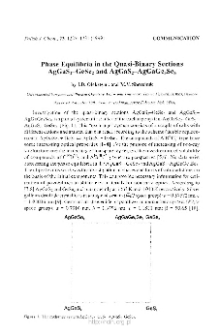 Phase Equlibria in the Quasi Binary Sections AggaS2-GeSe2 and AgGaS2-AgGaGe3Se8