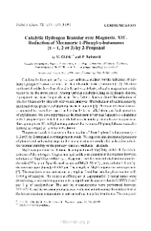 Catalytic Hydrogen transfer over Magnesia. XII. Reduction of Metameric 1-Phenyl-x-butanones (x=1,2 or 3) by 2-Propanol