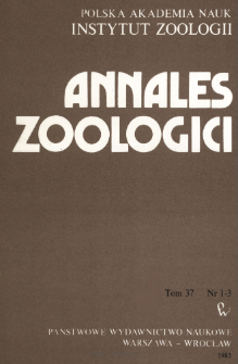 Annales Zoologici - Strony tytułowe, spis treści, nr 1-3 (1983)