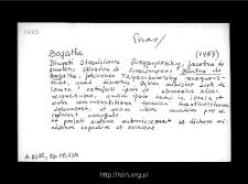 Bogate since 1487. Files of Przasnysz district in the Middle Ages. Files of Historico-Geographical Dictionary of Masovia in the Middle Ages