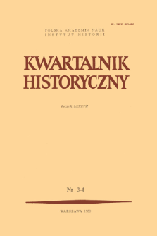 Kwartalnik Historyczny R. 87 nr 3-4 (1980), Strony tytułowe, Spis treści
