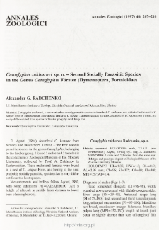 Cataglyphis zakharovi sp. n. - second socially parasitic species in the genus Cataglyphis Förster (Hymenoptera, Formicidae)