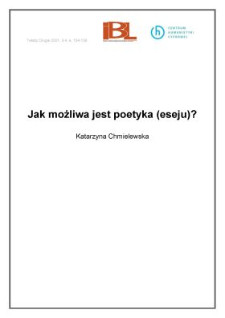 Jak możliwa jest poetyka (eseju)?