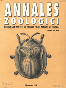 Annales Zoologici - Strony tytułowe, spis treści - t. 48, nr. 3-4 (1998)