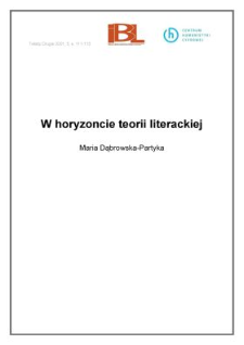 W horyzoncie teorii literackiej