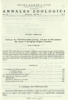 Catalogue des Phthiracaroidea (Acari), clef pour la détermination des espèces et descriptions d'espèces nouvelles