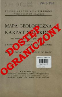 Mapa geologiczna Karpat Śląskich = Carte géologique des Karpates de Silésie