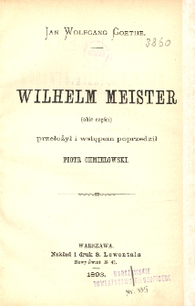 Wilhelm Meister : (obie części)